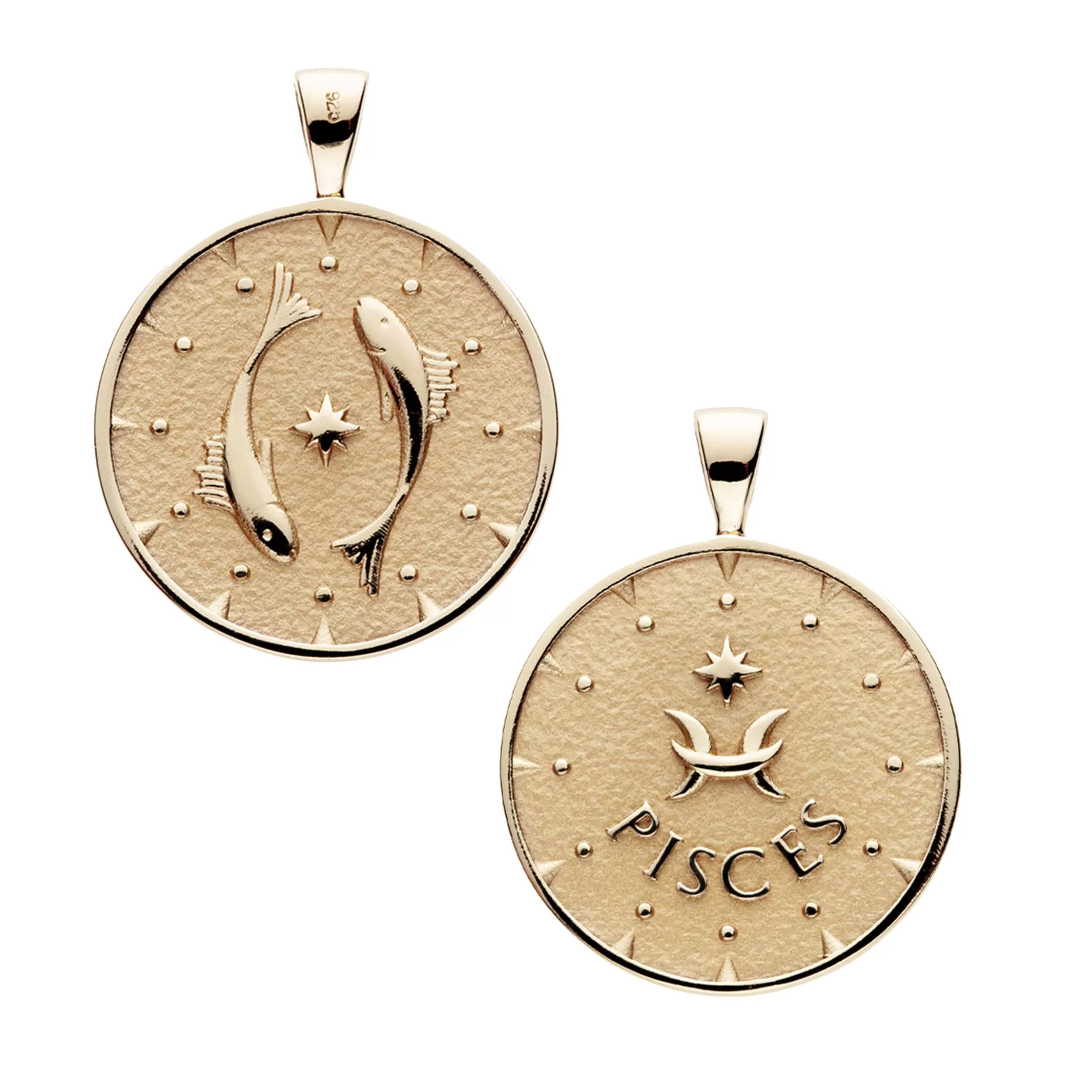 PISCES JW Zodiac Pendant Coin - Feb 19 - Mar 20