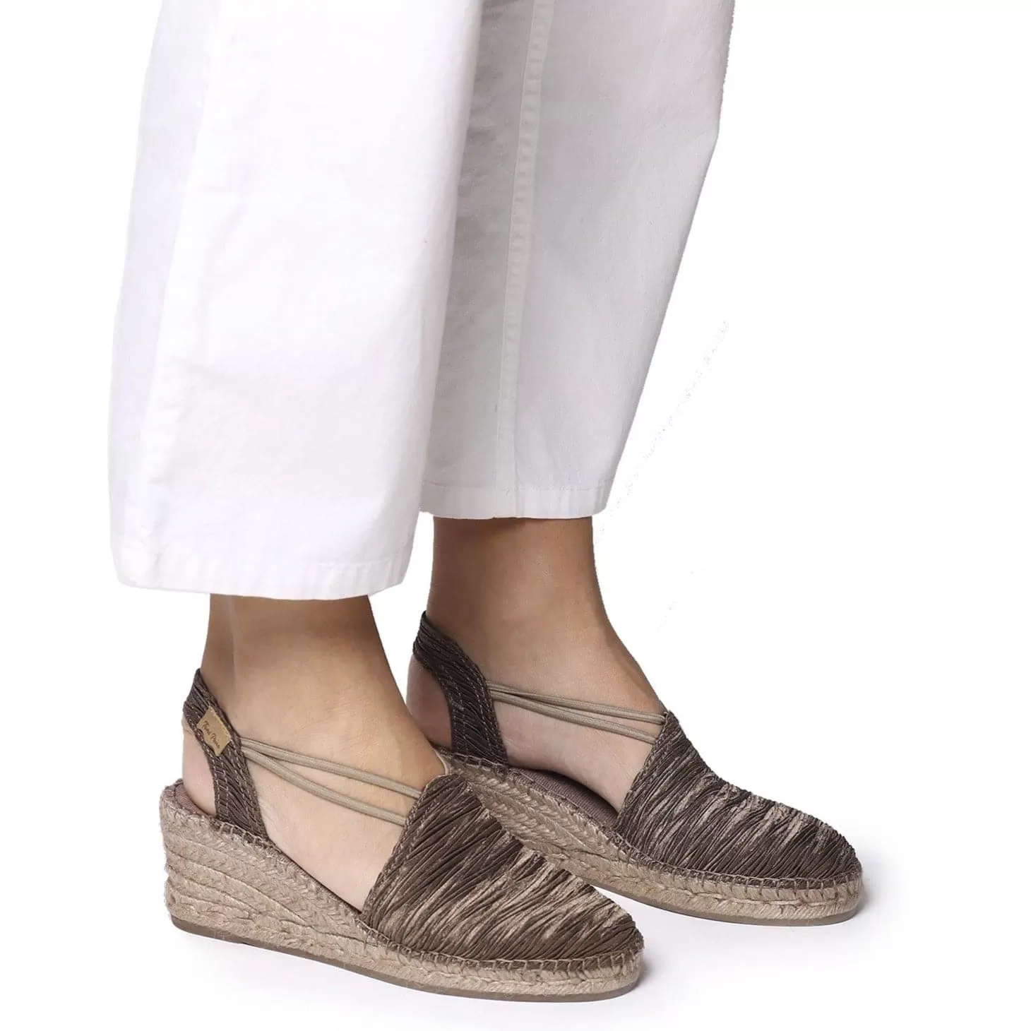 Plain Textile Wedge Espadrille for Women - Tania-PL