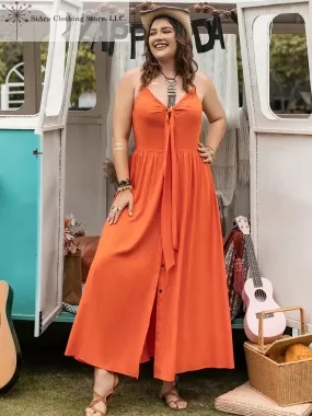 Plus size Midi Dress Halter