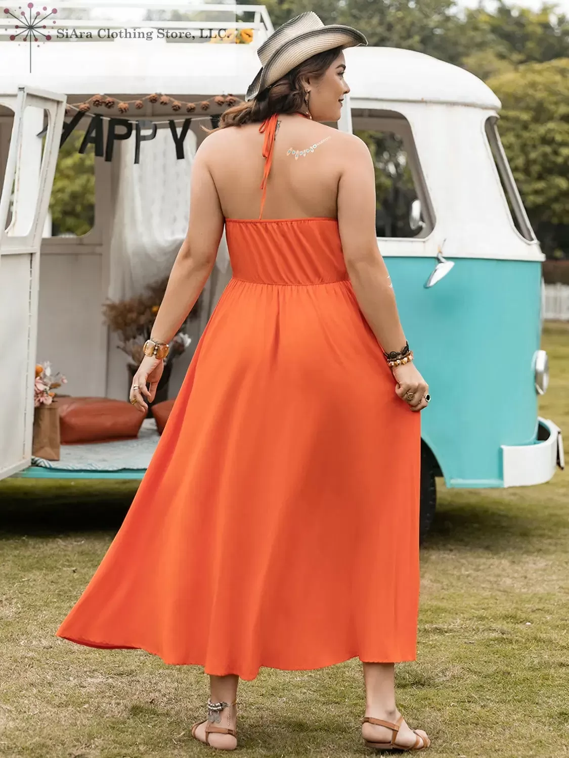 Plus size Midi Dress Halter