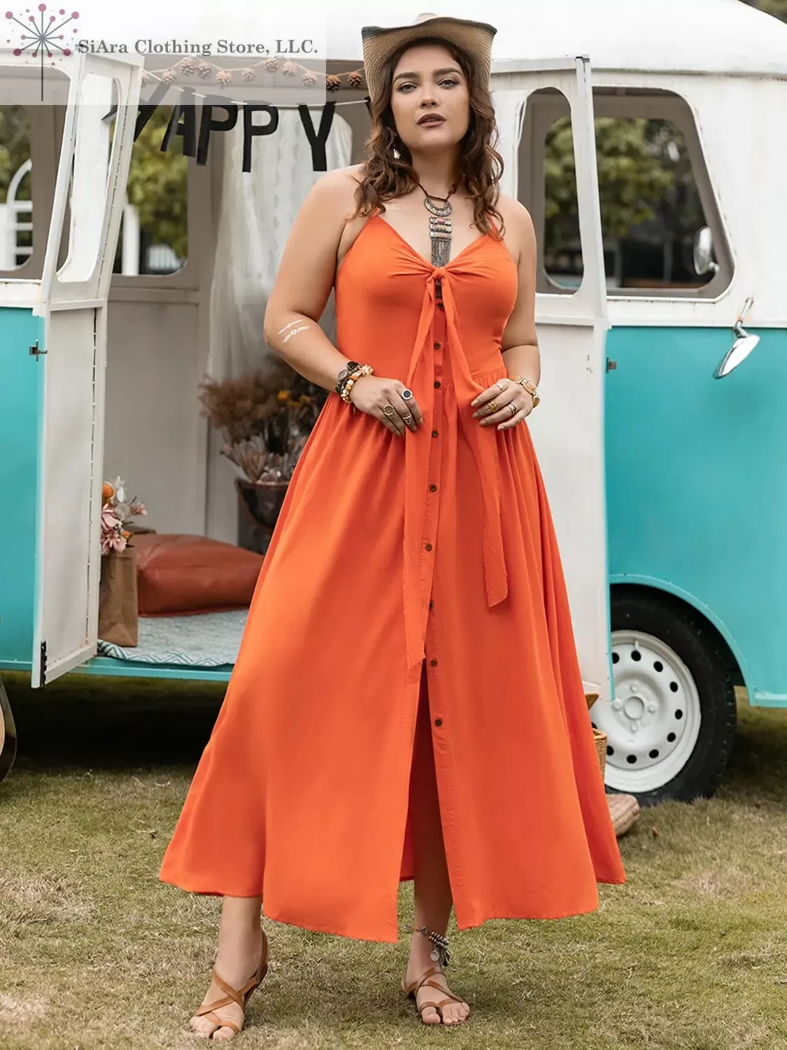 Plus size Midi Dress Halter