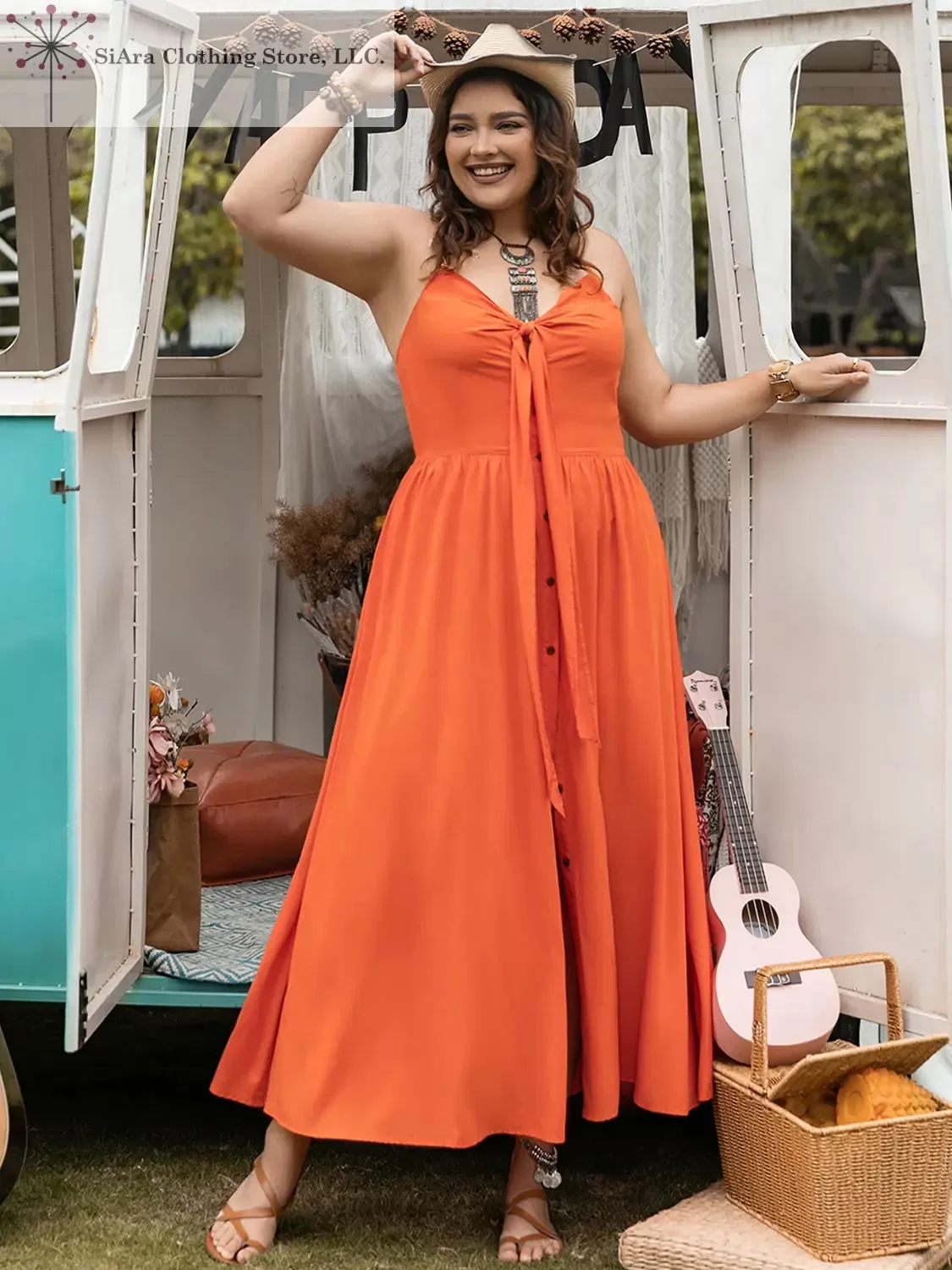 Plus size Midi Dress Halter