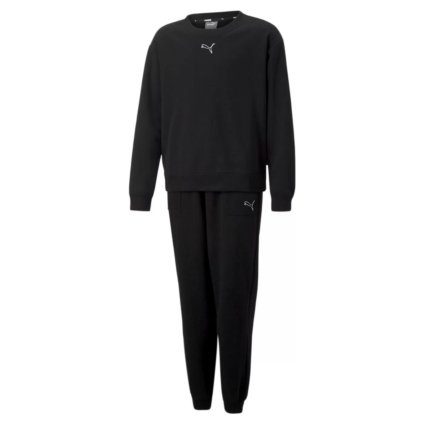 Puma Girl's Tracksuit Crewneck sweatshirt and trousers with elastic 670734 01 black