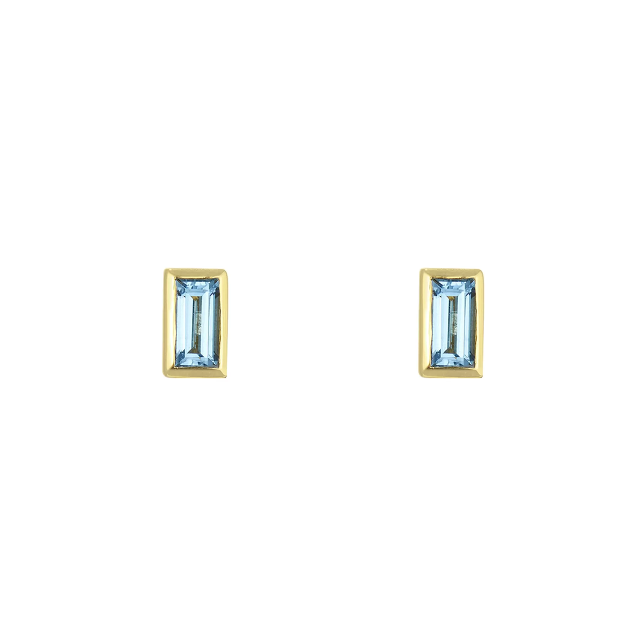 Rectangle Gemstone Glow Studs