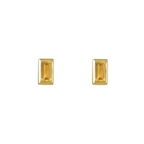 Rectangle Gemstone Glow Studs