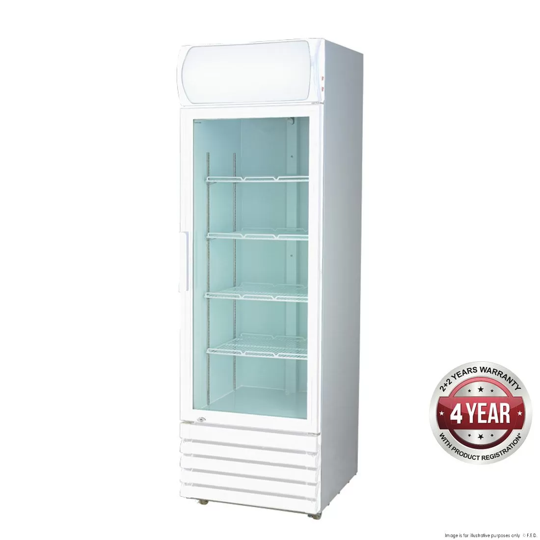 Single Glass Door Colourbond Upright Drink Fridge - LG-370GE