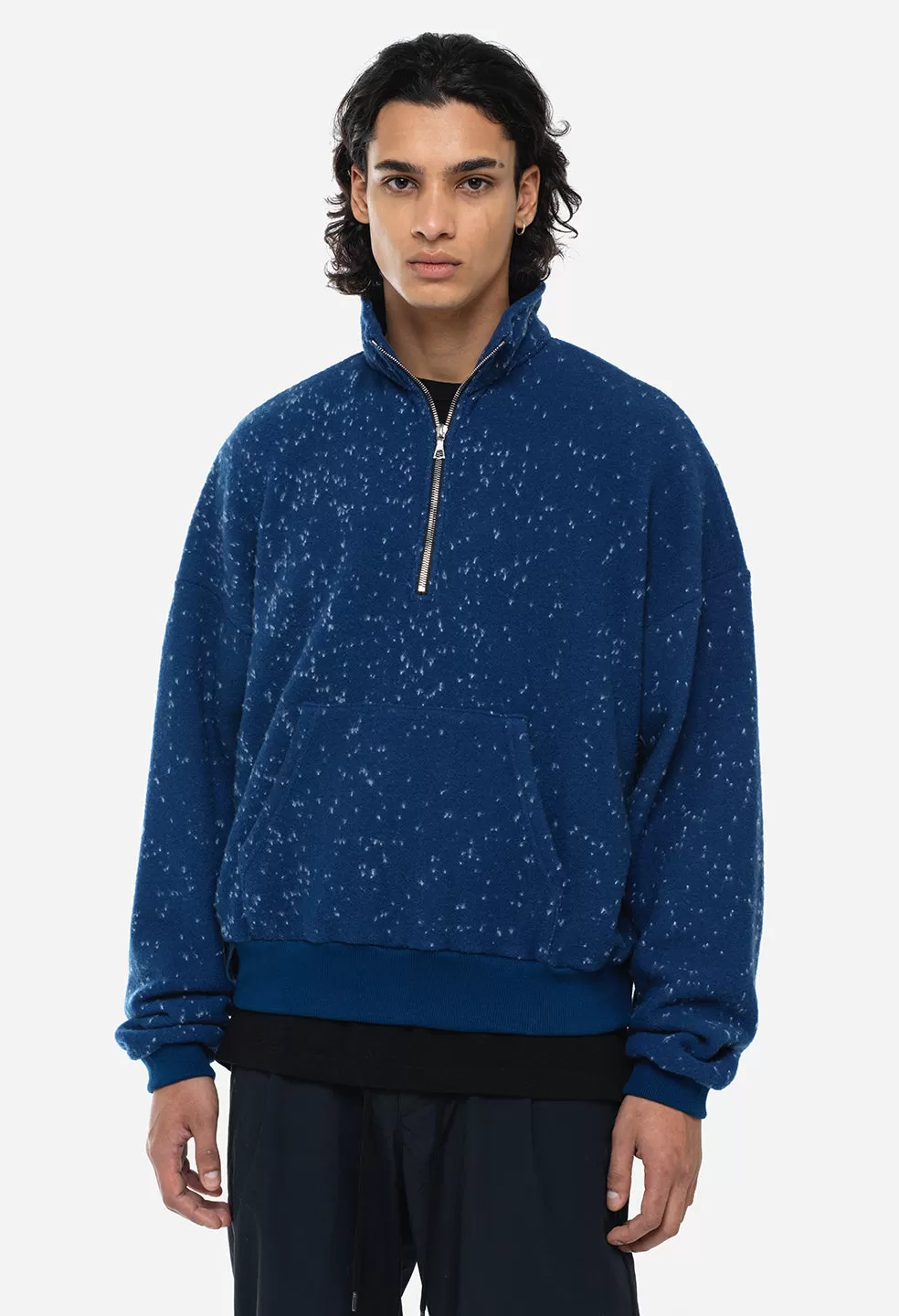 Spec Wool Zip Pullover / Royal