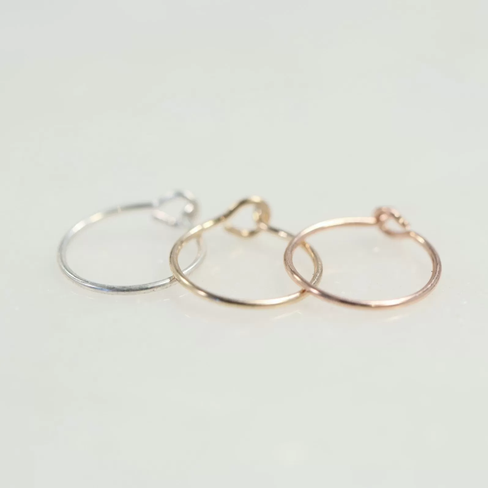 Super Thin Nose Ring with Hook 26g - Choose Your Metal, Choose Your Size