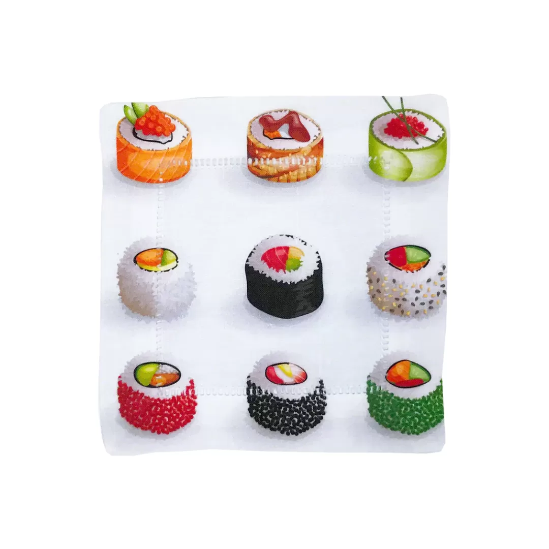 Sushi Hemstitch Cocktail Napkin (s/4)