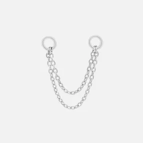 Tethered Double Chain - 14K WHITE