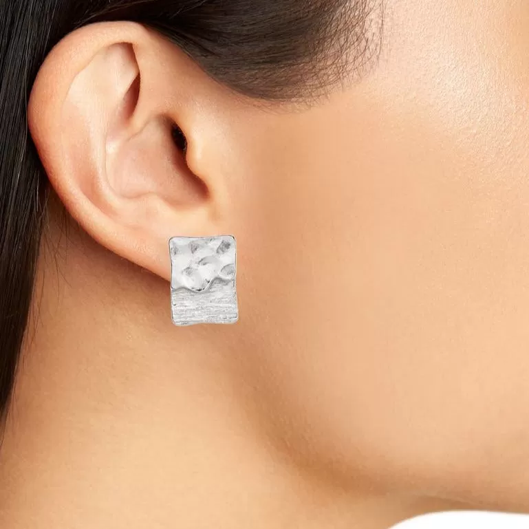 Textured elongated clip-on Earrings