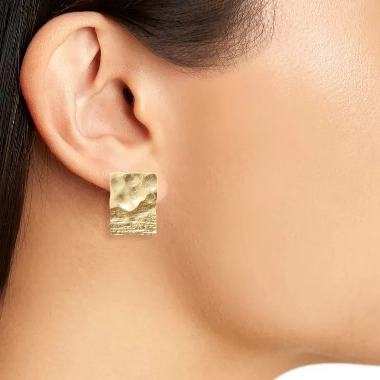 Textured elongated clip-on Earrings