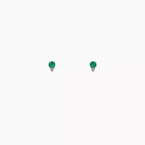 The Olivia Emerald & Diamond Studs