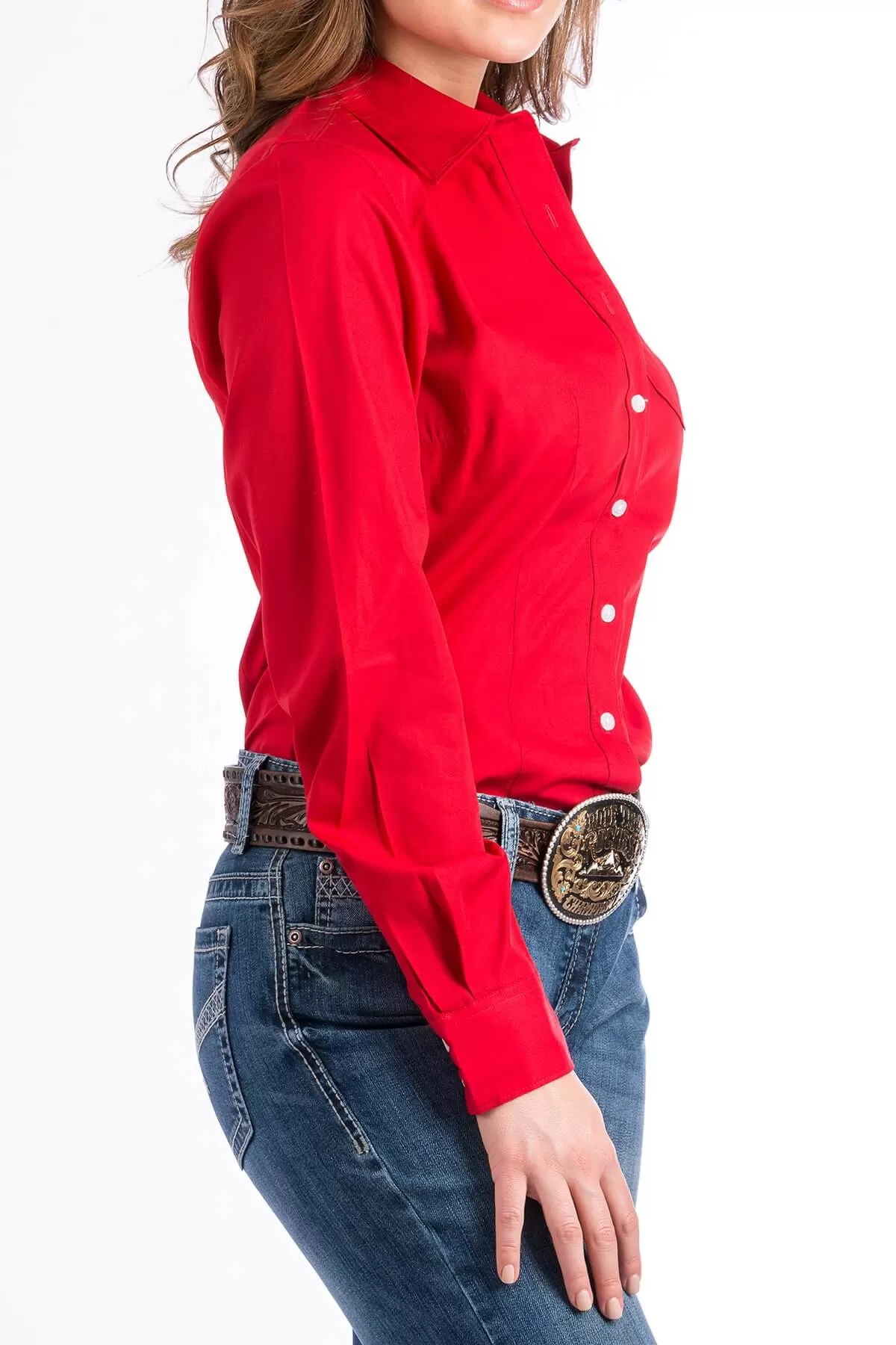 The Women's Cinch Red Solid Shirt