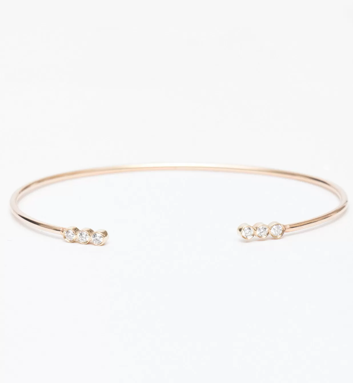 Three Diamond Line Open Cuff