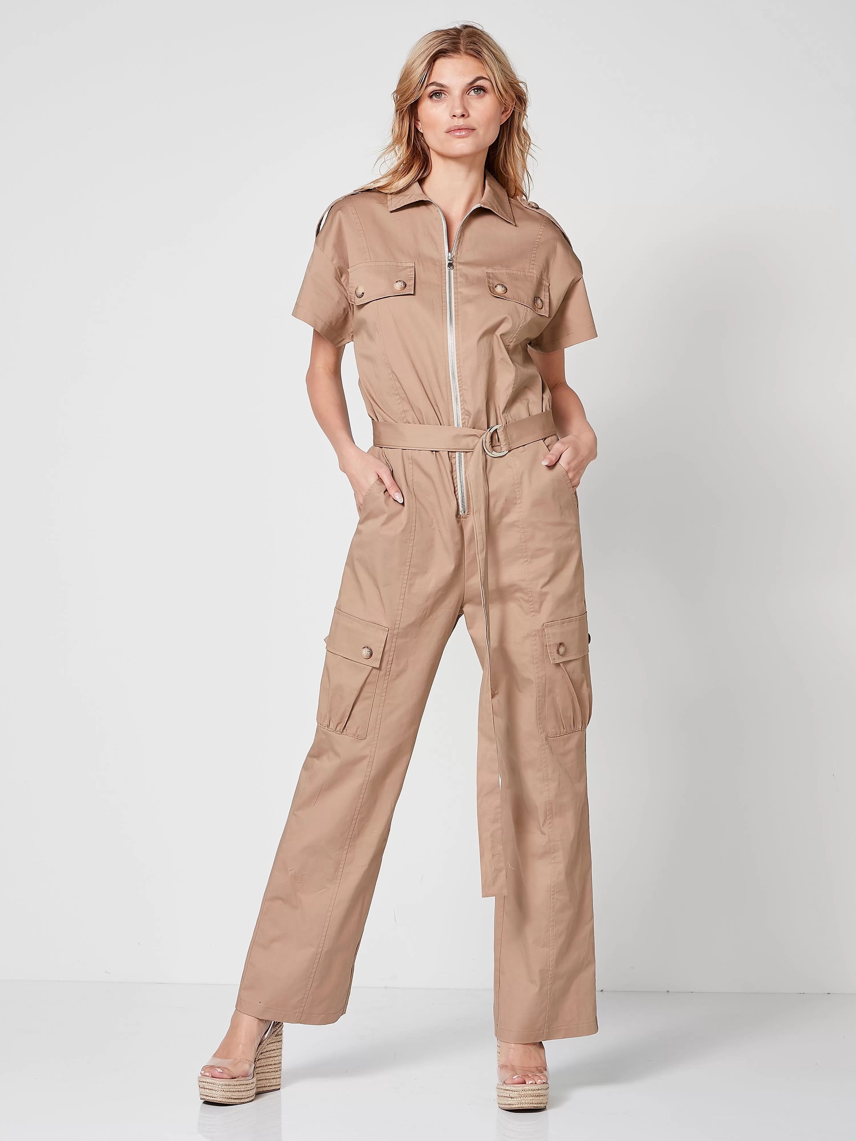 Tulle jumpsuit with belt - Seasand