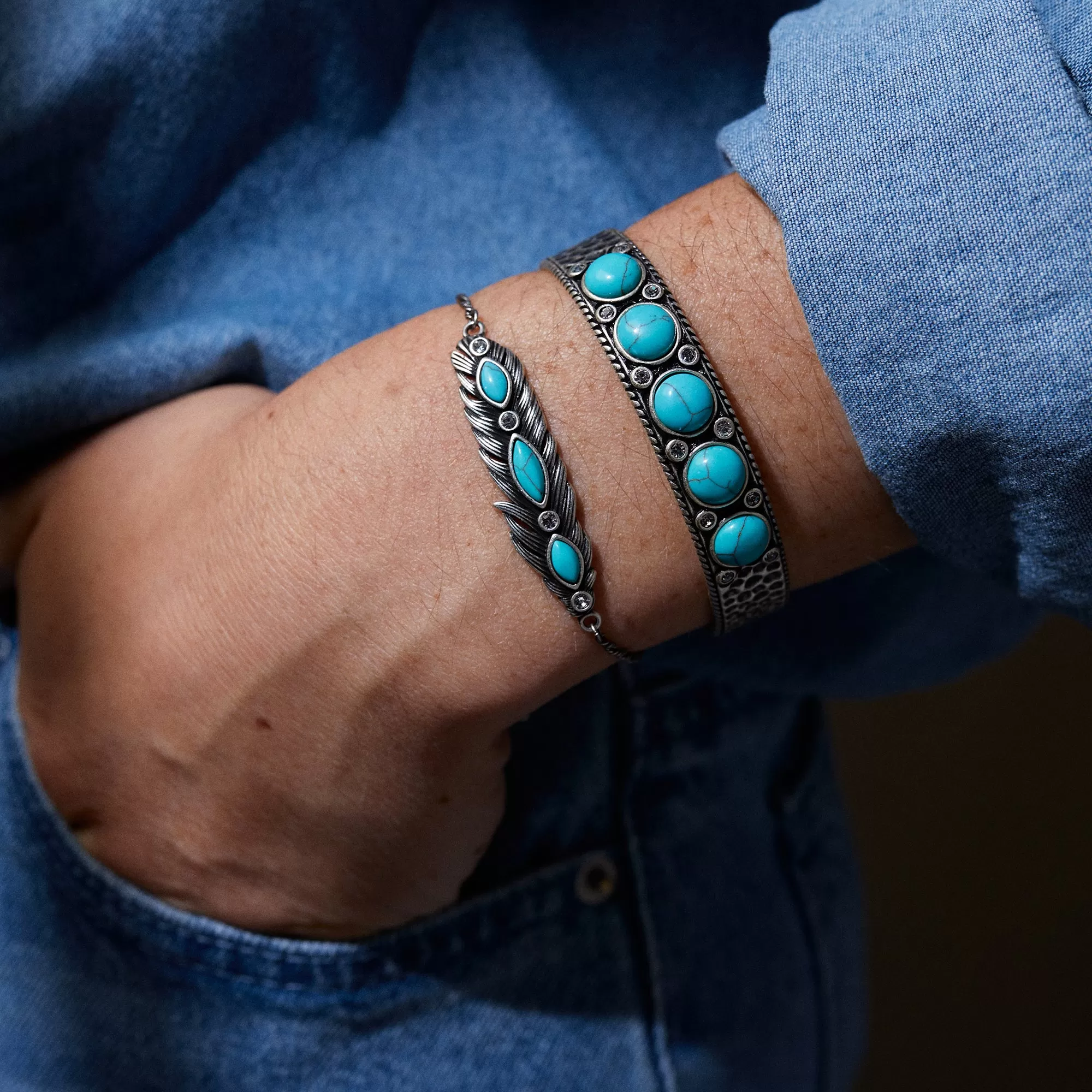 Turquoise Hammered Cuff