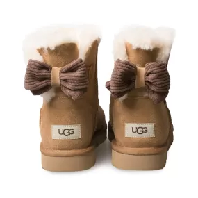 UGG Mini Bailey Bow Corduroy Chestnut Boots - Women's