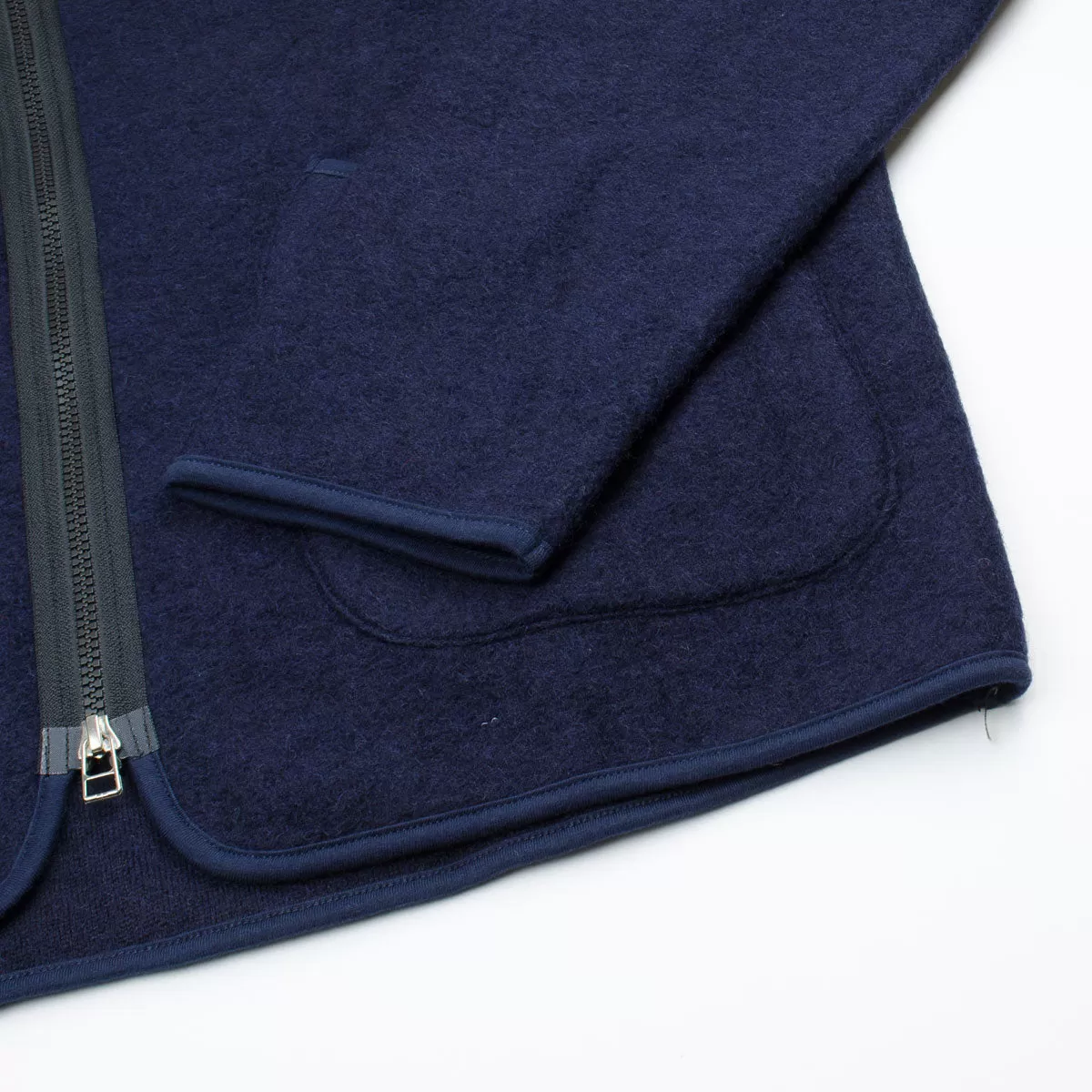 Universal Works - Zip Liner Jacket Wool Fleece - Navy