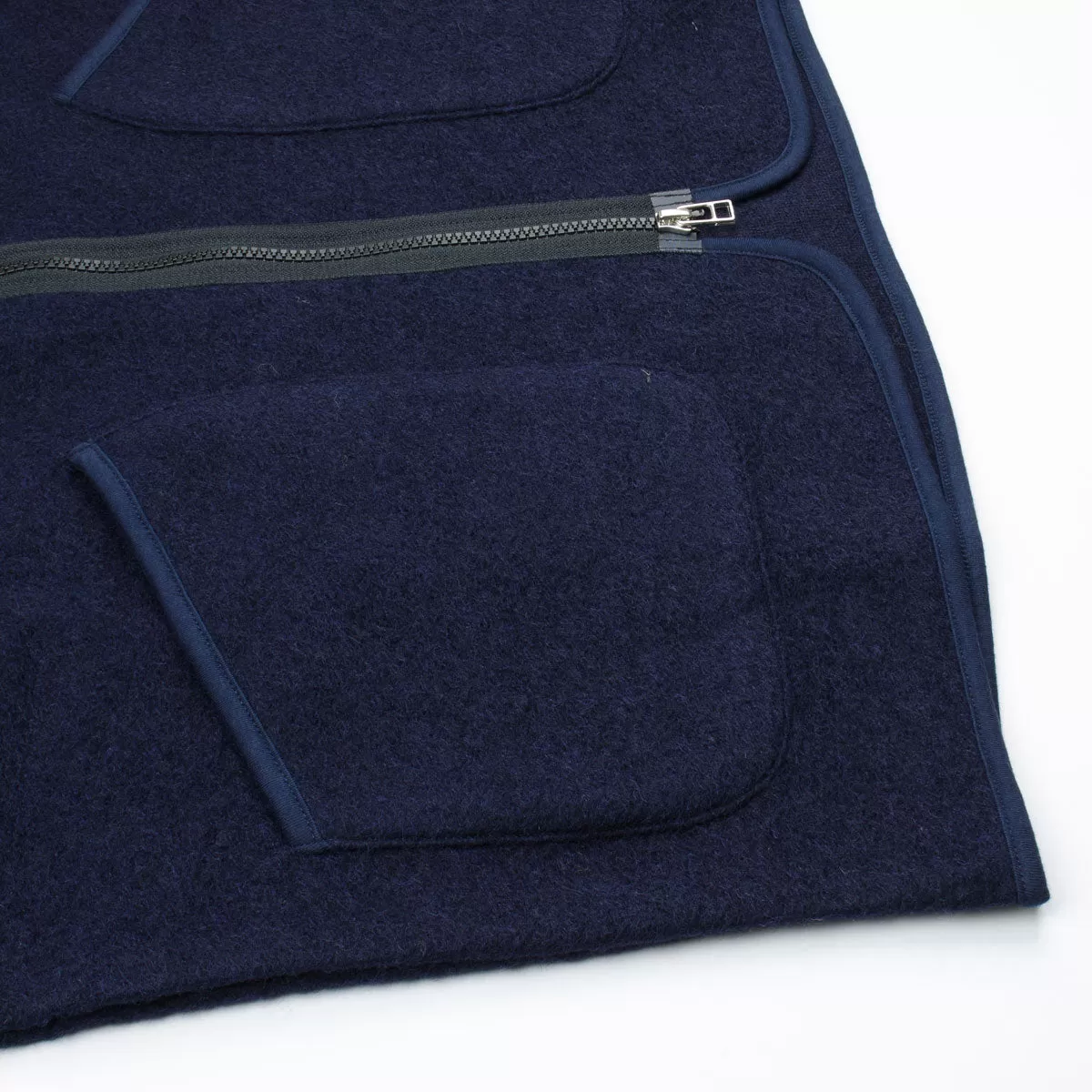 Universal Works - Zip Liner Jacket Wool Fleece - Navy