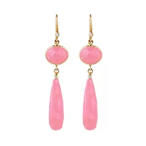 Vama | Allara Earring | Metal-Sterling Silver | Stone-Rose Quartz | Finish-Shiny