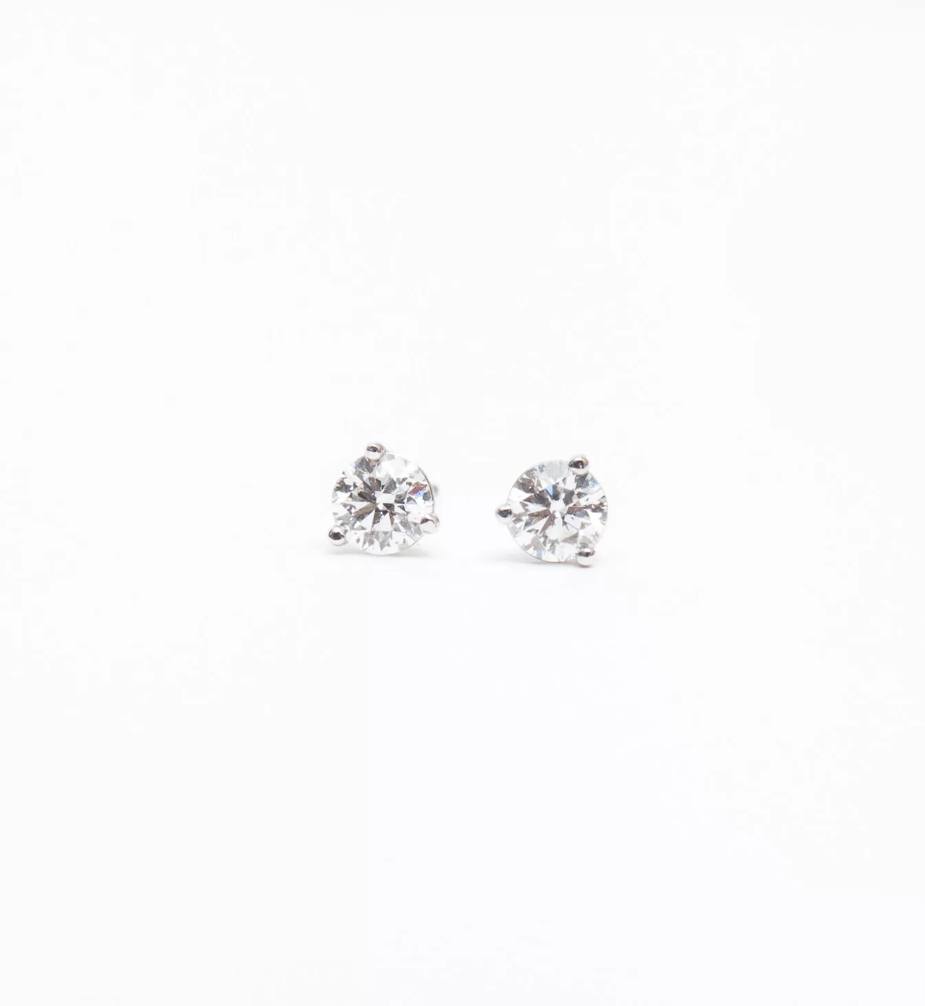 White Gold 0.50 ctw Three-Prong Diamond Studs