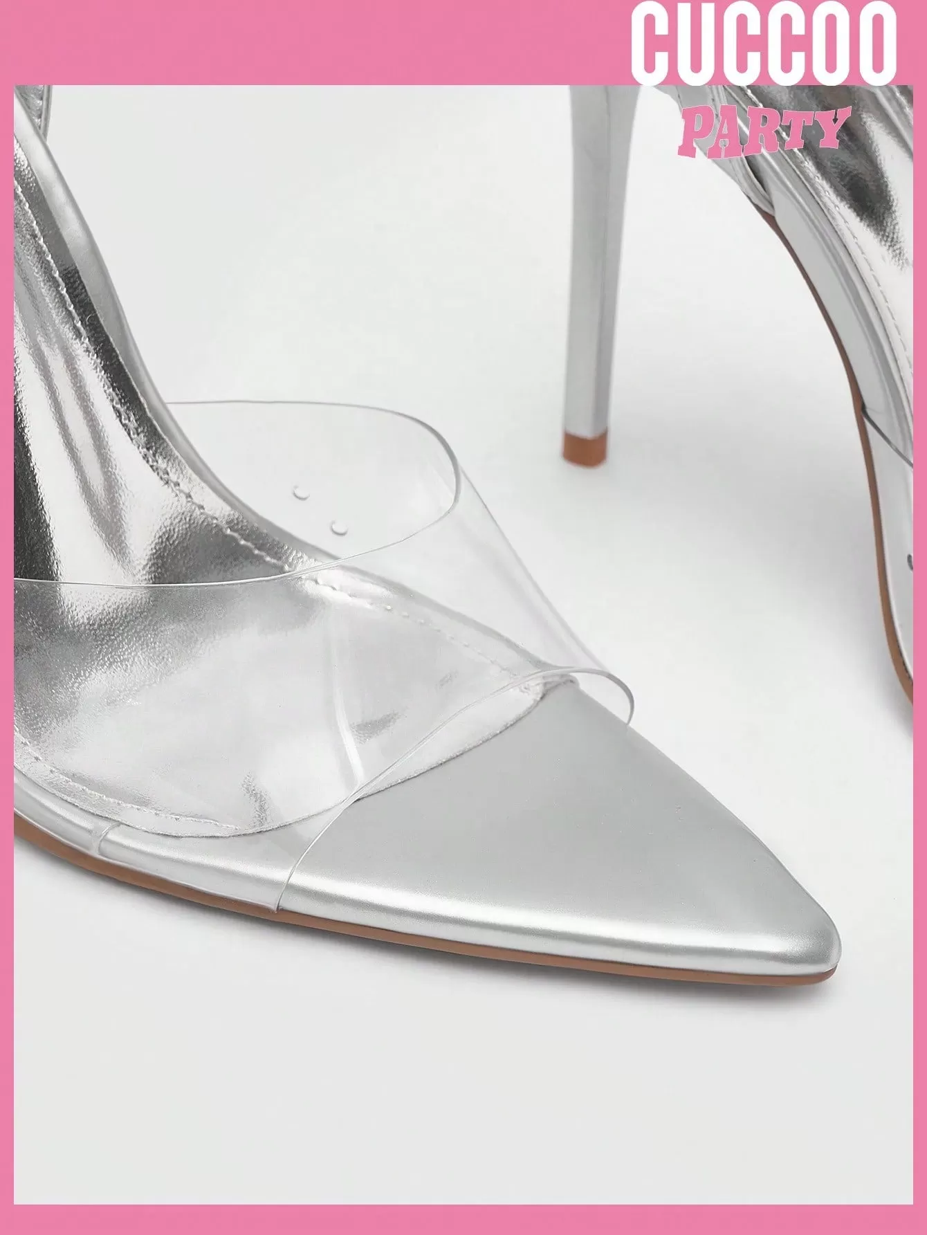 Woman Shoes Fashion High Heel Silver Transparent Pvc Sandals For Valentine'S Day Wedding For Spring And Summer Prom Shoes