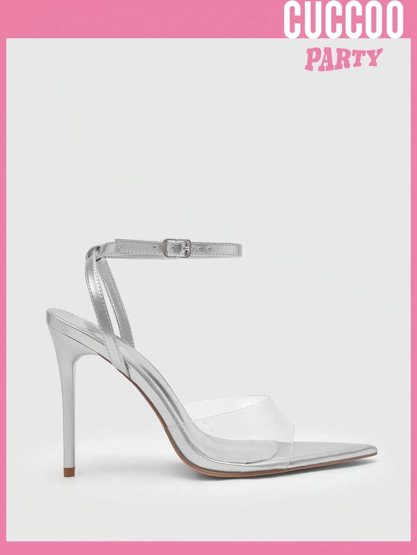 Woman Shoes Fashion High Heel Silver Transparent Pvc Sandals For Valentine'S Day Wedding For Spring And Summer Prom Shoes