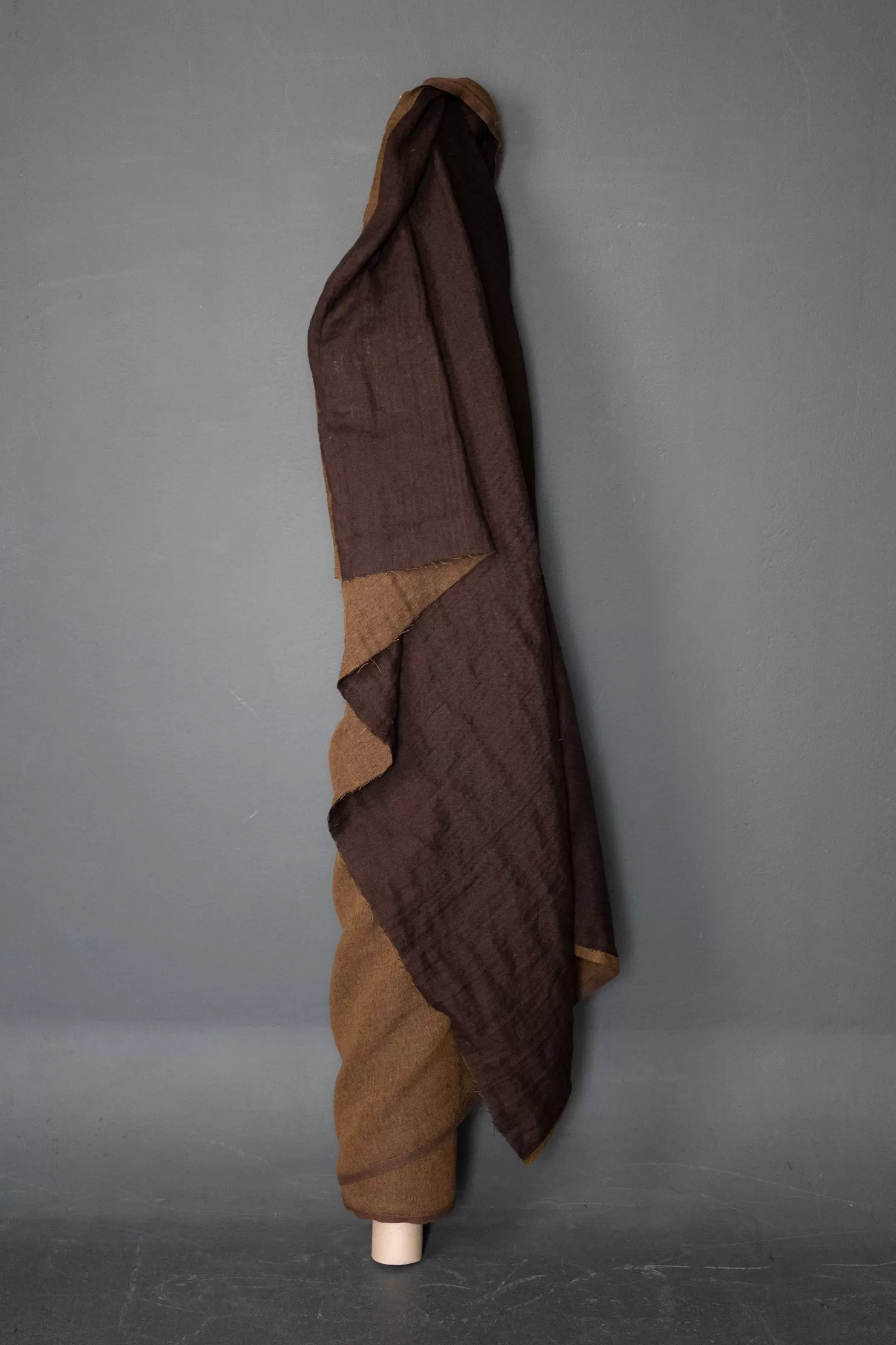 Wool Linen Double Gauze  in Coffee