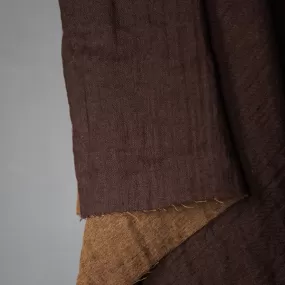 Wool Linen Double Gauze  in Coffee